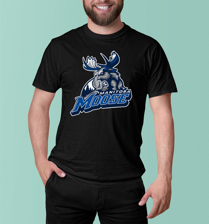 Ahl Manitoba Moose Logo T Shirt | Beateefun