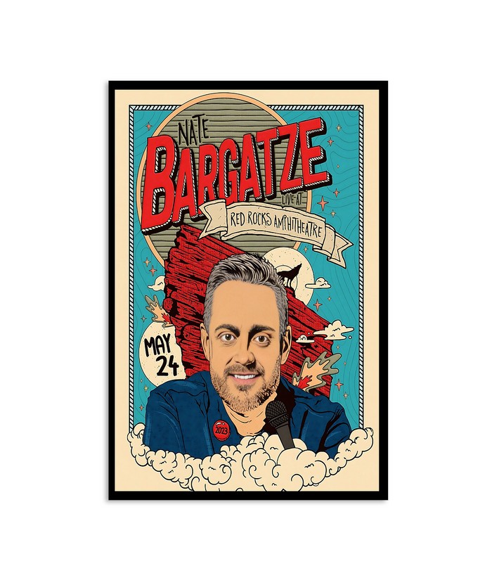 Nate Bargatze Red Rocks May 24, 2023 Morrison CO Poster Custom prints