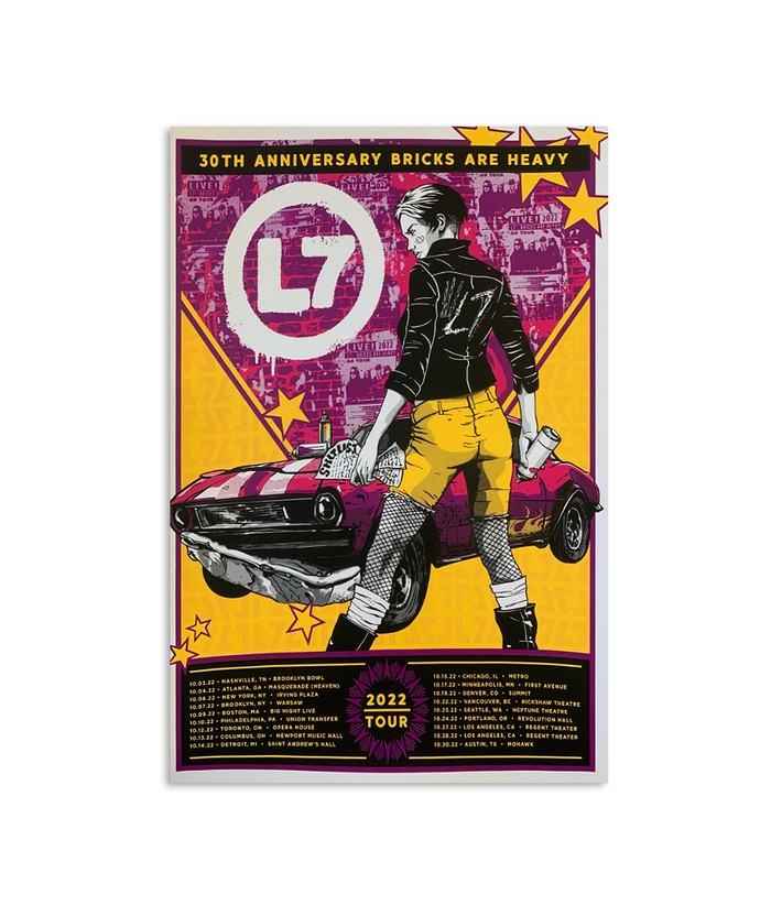 L7 Band 30th Anniversary Bricks Are Heavy Tour Poster