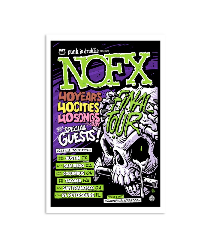 Poster Nofx 2023 US Tour Dates Limited | Custom prints store