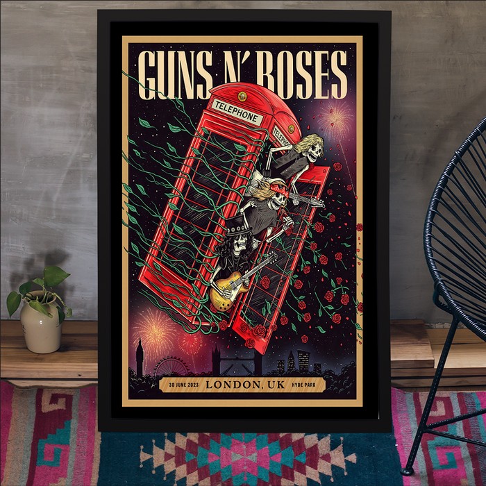 Guns N' Roses Hyde Park London, UK June 30, 2023 Poster | Custom
