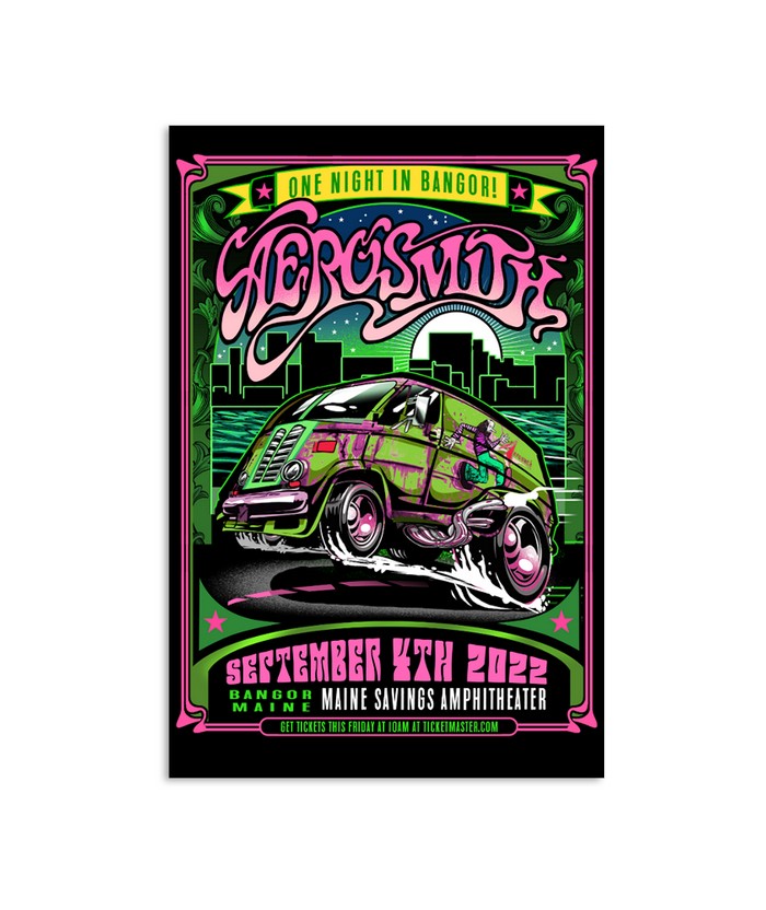 Aerosmith Bangor Maine Tour 2022 Poster Custom prints store T