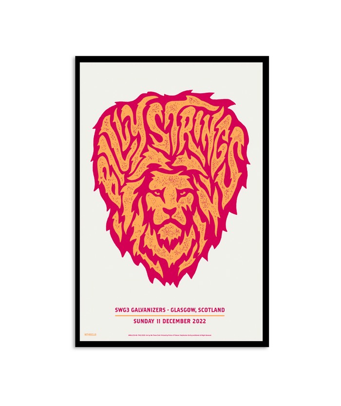 Billy Strings Tour Scotland Dec 11 2022 Poster Custom prints store