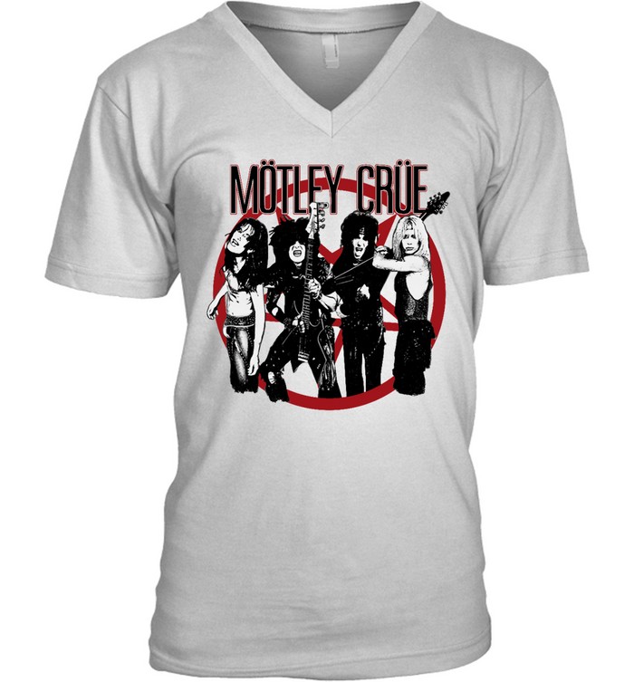 Motley Crue Vintage Group Photo White T 
