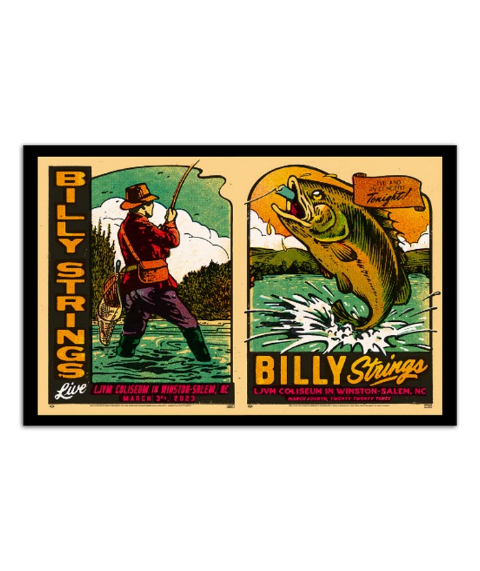 Billy Strings March 3 & 4, 2023 WinstonSalem, NC 2023 Poster Custom